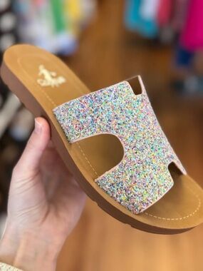 Corky's Bogalusa Mermaid Glitter Slide Sandals